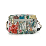 Чанта за през рамо с принт на цветя - фуксия