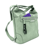 2 в 1 - Голяма чанта и раница Mia - светло зелена