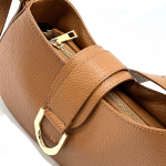Чанта за през рамо от естествена кожа Amadea - керемидено кафява