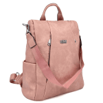 2 в 1 - Раница и чанта със секретно закопчаване - розова