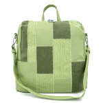 2 в 1 - Раница и чанта с елементи от набук - зелена