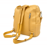 2 в 1 - Раница и чанта с елементи от набук - жълта