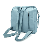 2 в 1 - Раница и чанта с елементи от набук - светло синя