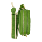 Чанта за през рамо от естествена кожа с крокодилски принт Bella - тъмно зелена 