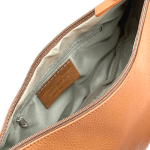 Чанта за през рамо от естествена кожа  - керемидено кафява 