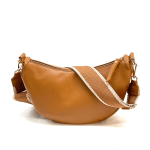 Чанта за през рамо от естествена кожа  - фуксия 