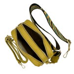 Чанта за през рамо от естествена кожа с 2 дръжки - бежова 