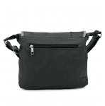 Чанта за през рамо с 2 отделения и капак - черна