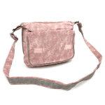 Чанта за през рамо с 2 отделения и капак - розова