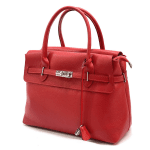 Луксозна чанта от естествена кожа Flora - червена