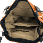 Голяма дамска чанта тип торба - оранжево/черно