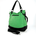 Голяма дамска чанта тип торба - зелено/черно