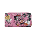 Дамско портмоне с принт на цветя - лилаво