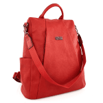 2 в 1 - Раница и чанта със секретно закопчаване -  червена