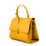 Дамска чанта от естествена кожа Viola - жълта