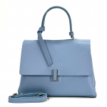 Дамска чанта от естествена кожа Viola - светло синя