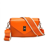 Чанта за през рамо от естествена кожа Norina - оранжева
