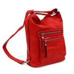 2 в 1 - Голяма чанта и раница - червена