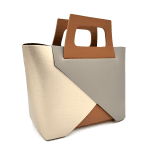 Дамска чанта от естествена кожа Gida - оранжево/бежово/керемидено кафяво