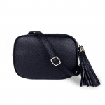 Чанта за през рамо от естествена кожа Bria - черна 