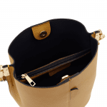 Дамска чанта от естествена кожа с 2 дръжки - тъмна фуксия 