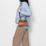 Чанта за през рамо от естествена кожа Alexandra - керемидено кафява