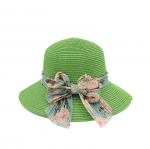 Сламена дамска шапка - зелена  