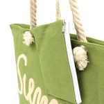 Голяма плажна чанта с несесер - зелена