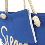 Голяма плажна чанта с несесер - бежова