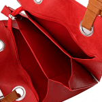 Голяма чанта с 3 отделения и висящо портмоне - червена