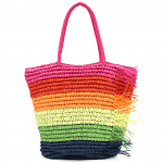 Сламена плажна чанта - многоцветна 