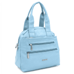 Дамска чанта с 2 отделения и много джобове  - светло синя