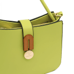 Дамска чанта с детайли от дърво Amelia - жълта