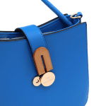 Дамска чанта с детайли от дърво Amelia - синя