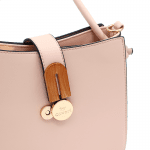 Дамска чанта с детайли от дърво Amelia - розова