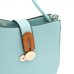 Дамска чанта с детайли от дърво Amelia - фуксия