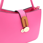 Дамска чанта с детайли от дърво Amelia - розова