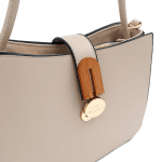 Дамска чанта с детайли от дърво Amelia - бяла