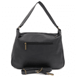 Дамска чанта тип торба с опушен ефект - черна