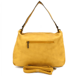 Дамска чанта тип торба с опушен ефект - светло кафява 