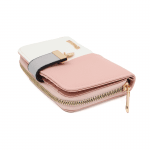 Двуцветно дамско портмоне - розово / бяло
