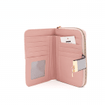 Двуцветно дамско портмоне - розово / бяло