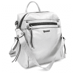 2 в 1 - Раница и чанта със секретно закопчаване - бяла