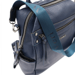 2 в 1 - Раница и чанта със секретно закопчаване - тъмно синя