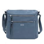 Чанта за през рамо с 2 големи отделения - тъмно синя