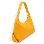 Двуцветна чанта тип торба от естествена кожа - пепел от рози / фуксия
