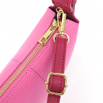 Чанта за през рамо с 2 дръжки от естествена кожа Erica - розово/фуксия