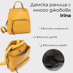 Дамска раница с много джобове Irina - черна