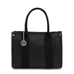 Дамска чанта от естествена кожа тип tote Rosa - черна