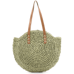 Голяма чанта от рафия Boho - червена